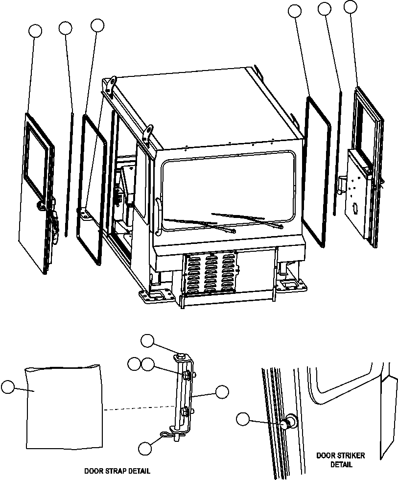 Komatsu parts book diagram for AFE57-CB 830E-1AC S/N A30340 - A30343     FELIX RESOURCES: DOOR INSTALLATION