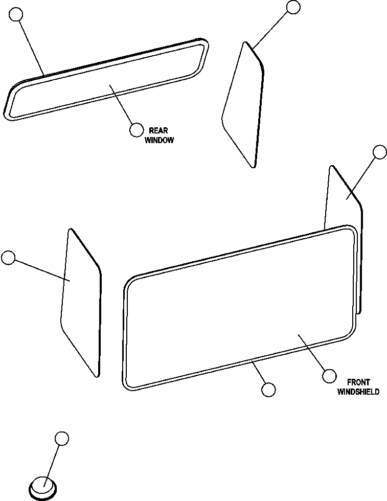 Komatsu parts book diagram for AFE57-CB 830E-1AC S/N A30340 - A30343     FELIX RESOURCES: CAB WINDOWS