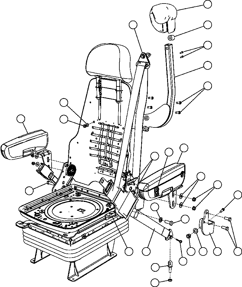 Komatsu parts book diagram for AFE57-CB 830E-1AC S/N A30340 - A30343     FELIX RESOURCES: OPERATOR'S SEAT ASSEMBLY  2/2 (PC2730)