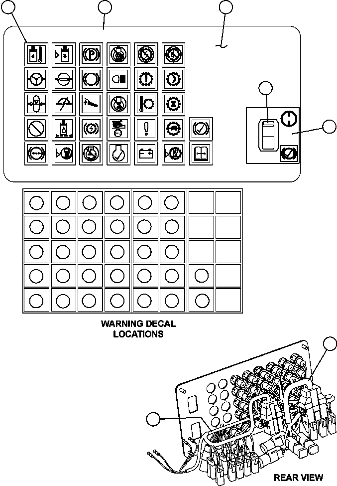 Komatsu parts book diagram for AFE57-CB 830E-1AC S/N A30340 - A30343     FELIX RESOURCES: WARNING LIGHTS MODULE