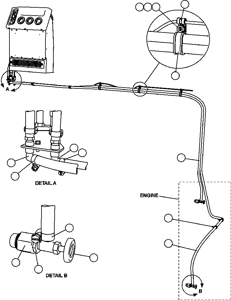Komatsu parts book diagram for AFE57-CB 830E-1AC S/N A30340 - A30343     FELIX RESOURCES: HEATER PIPING