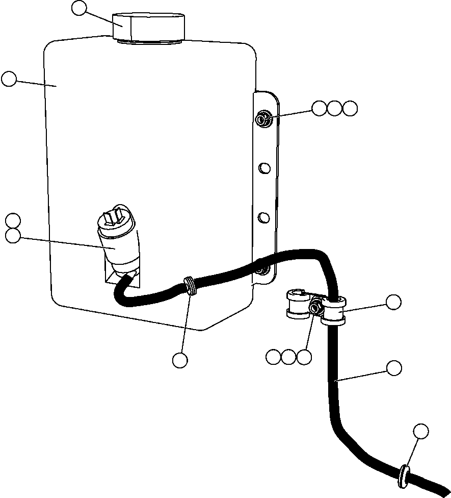 Komatsu parts book diagram for AFE57-CB 830E-1AC S/N A30340 - A30343     FELIX RESOURCES: WINDSHIELD WASHER INSTALLATION