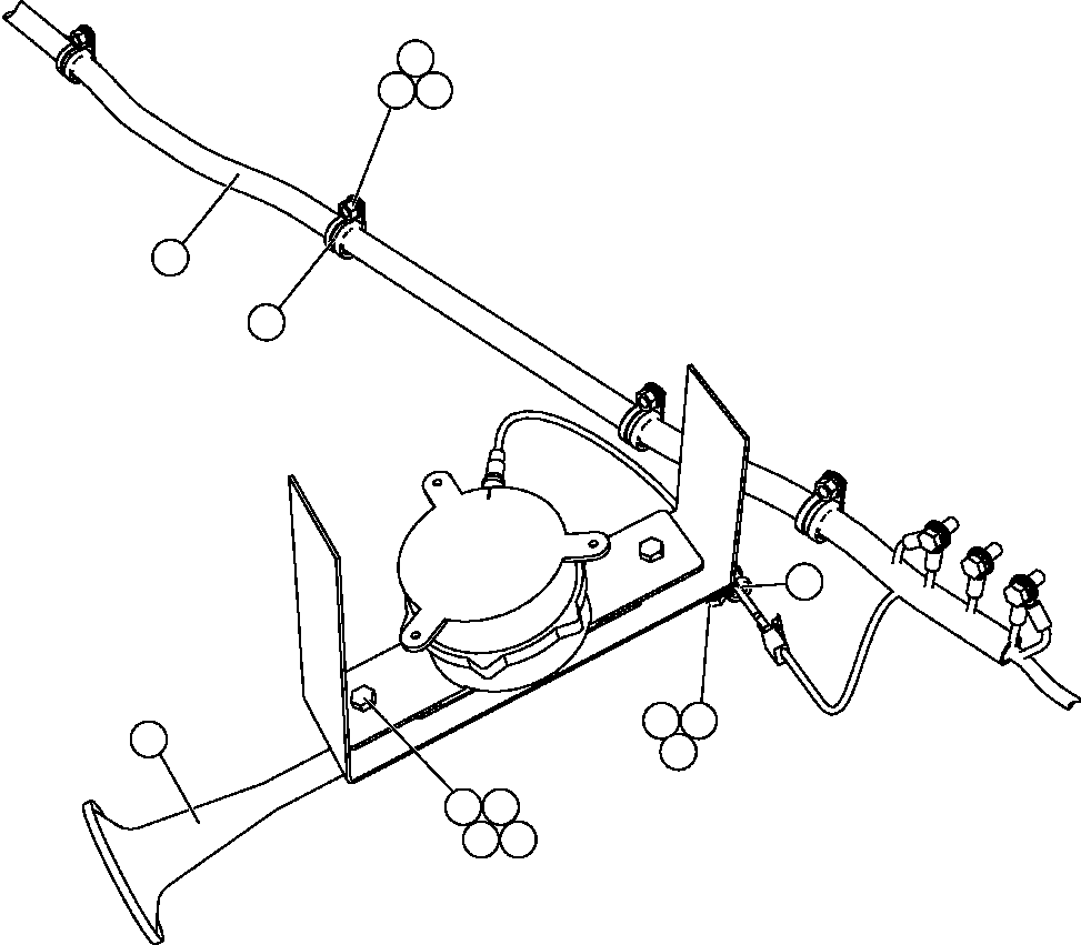 Komatsu parts book diagram for AFE57-CB 830E-1AC S/N A30340 - A30343     FELIX RESOURCES: HORN INSTALLATION