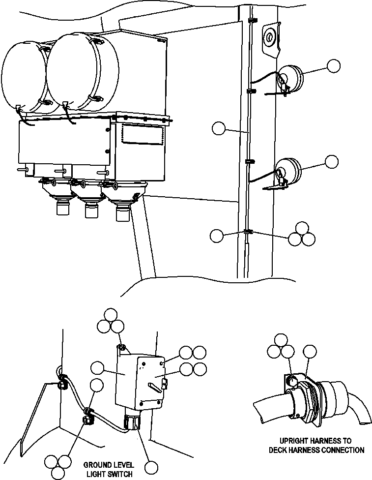 Komatsu parts book diagram for AFE57-CB 830E-1AC S/N A30340 - A30343     FELIX RESOURCES: RH UPRIGHT SERVICE LIGHTS