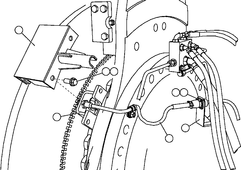 Komatsu parts book diagram for AFE57-CB 830E-1AC S/N A30340 - A30343     FELIX RESOURCES: FRONT WHEEL SPEED SENSOR INSTALLATION