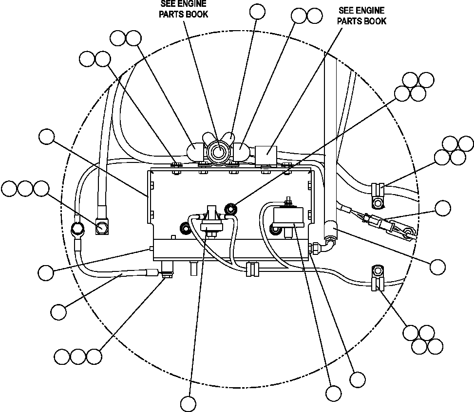 Komatsu parts book diagram for AFE57-CB 830E-1AC S/N A30340 - A30343     FELIX RESOURCES: ENGINE WIRING - OIL PRESSURE MANIFOLD