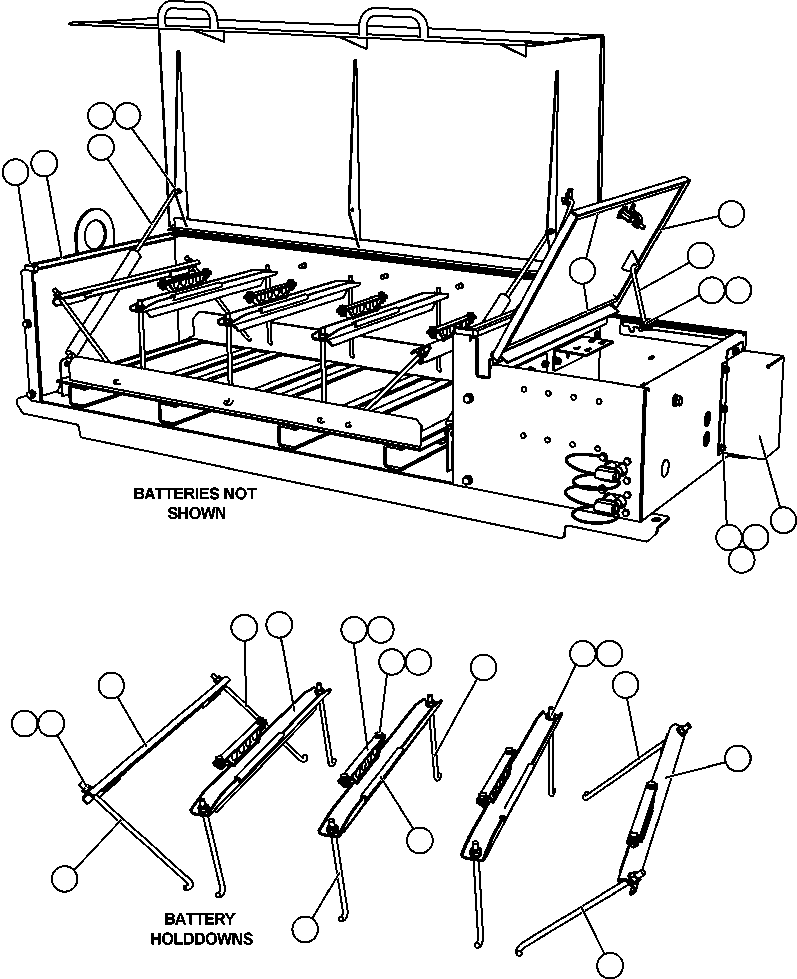 Komatsu parts book diagram for AFE57-CB 830E-1AC S/N A30340 - A30343     FELIX RESOURCES: BATTERY BOX ( 1/5)