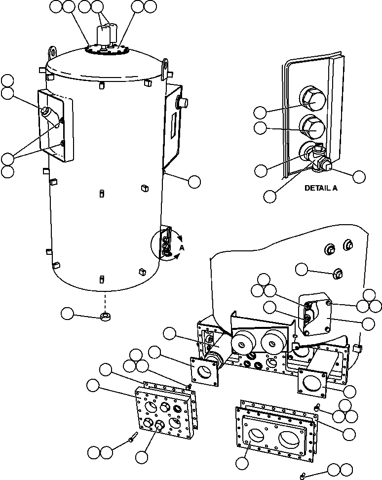 Komatsu parts book diagram for AFE57-CB 830E-1AC S/N A30340 - A30343     FELIX RESOURCES: HYDRAULIC TANK ASSEMBLY