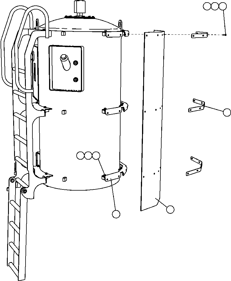 Komatsu parts book diagram for AFE57-CB 830E-1AC S/N A30340 - A30343     FELIX RESOURCES: HYDRAULIC TANK MUDFLAPS