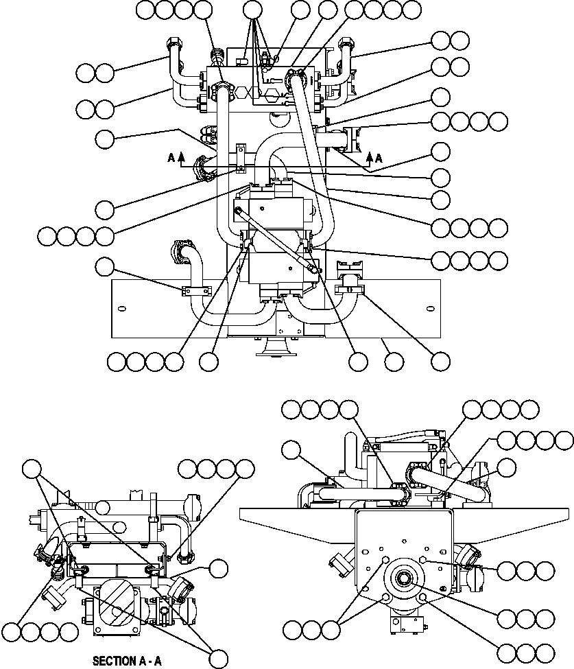 Komatsu parts book diagram for AFE57-CB 830E-1AC S/N A30340 - A30343     FELIX RESOURCES: PUMP/VALVE MODULE ( 1/2)