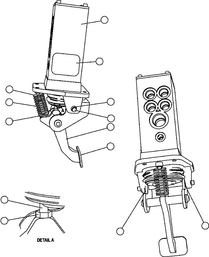 Komatsu parts book diagram for AFE57-CB 830E-1AC S/N A30340 - A30343     FELIX RESOURCES: BRAKE VALVE PEDAL ASSEMBLY (PC2025)