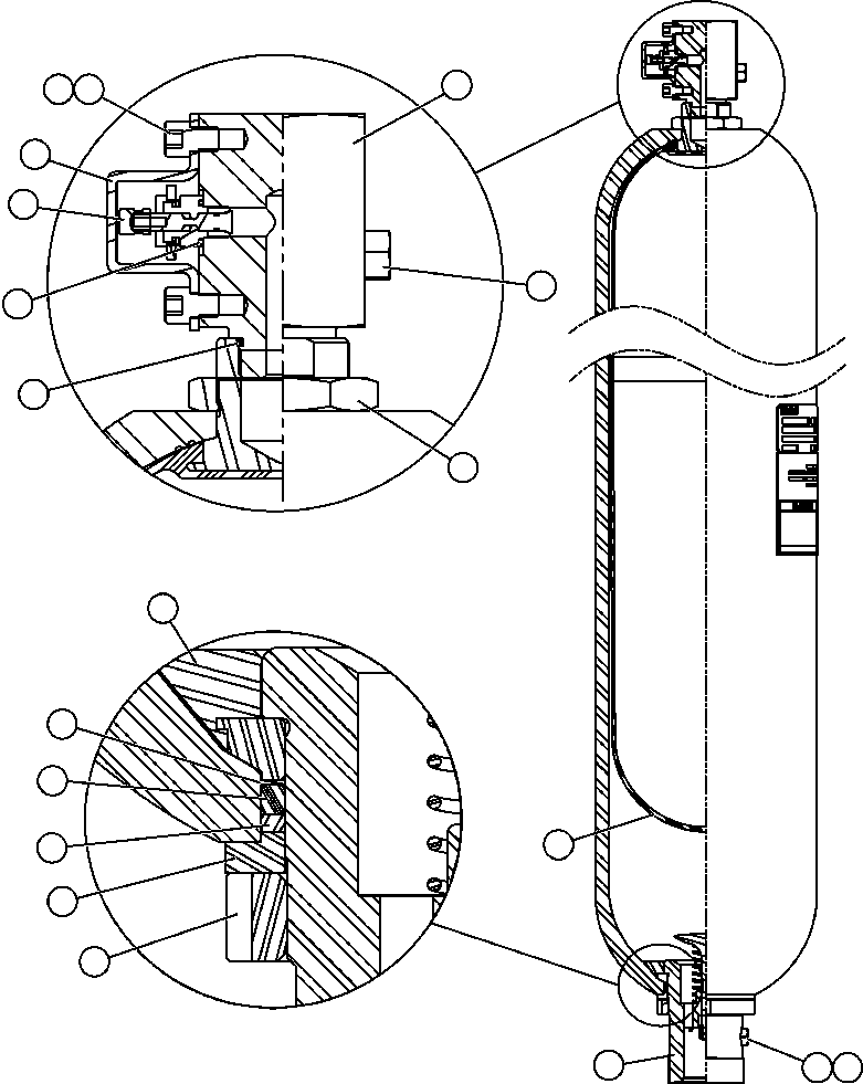 Komatsu parts book diagram for AFE57-CB 830E-1AC S/N A30340 - A30343     FELIX RESOURCES: STEERING ACCUMULATOR ASSEMBLY (PC2040)