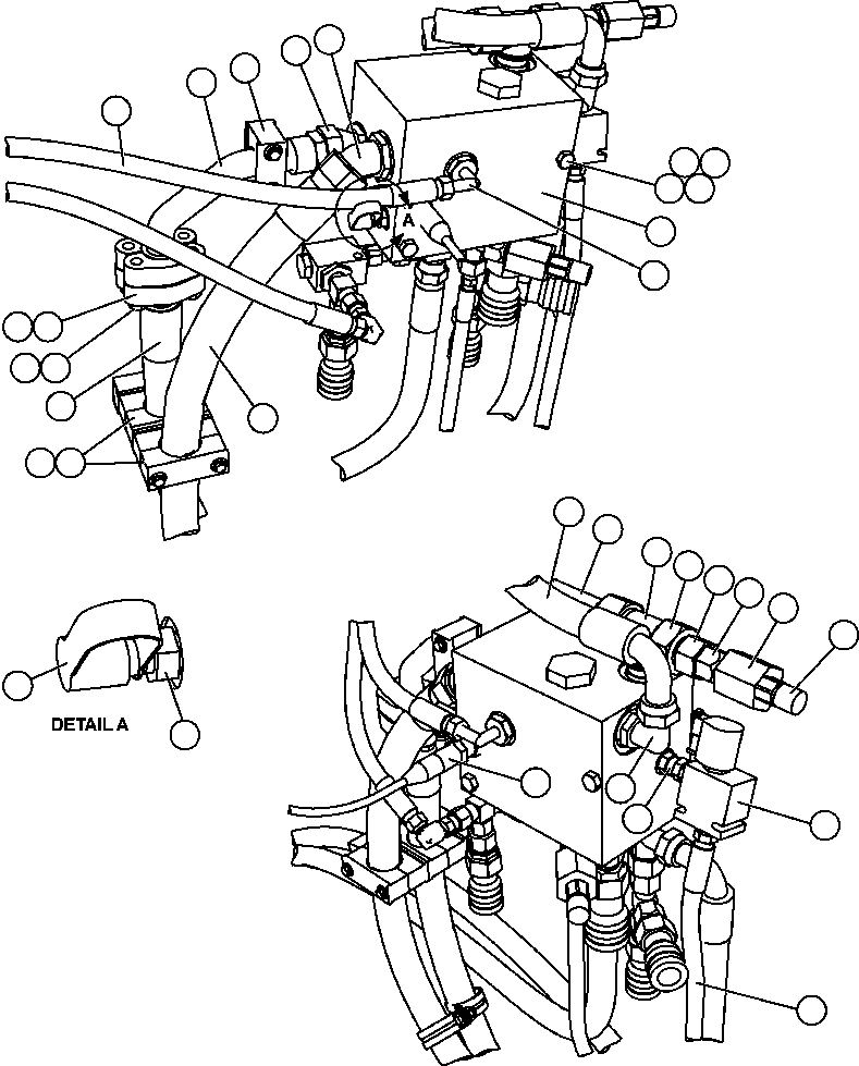 Komatsu parts book diagram for AFE57-CB 830E-1AC S/N A30340 - A30343     FELIX RESOURCES: BLEEDDOWN MANIFOLD PIPING  1/2