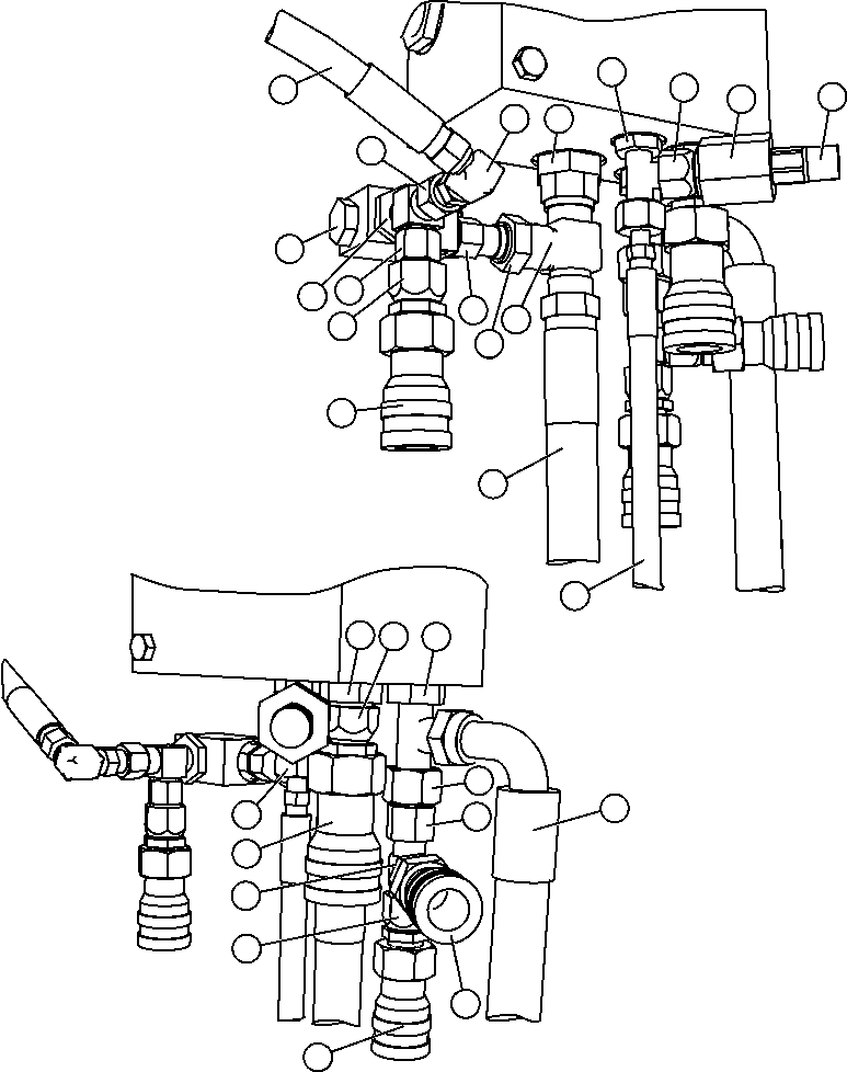 Komatsu parts book diagram for AFE57-CB 830E-1AC S/N A30340 - A30343     FELIX RESOURCES: BLEEDDOWN MANIFOLD PIPING  2/2