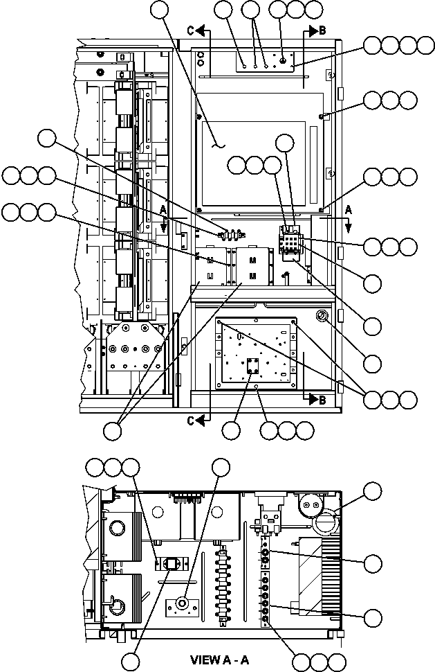 Komatsu parts book diagram for AFE57-CB 830E-1AC S/N A30340 - A30343     FELIX RESOURCES: CONTROL CABINET - LEFT COMPARTMENT  1/2 (PC2752)