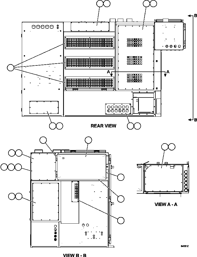 Komatsu parts book diagram for AFE57-CB 830E-1AC S/N A30340 - A30343     FELIX RESOURCES: CONTROL CABINET - DOORS & COVERS  2/2 (GE1767)