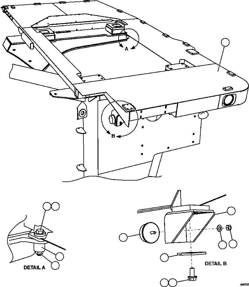 Komatsu parts book diagram for AFE57-CV 830E-1AC S/N A30461 - A30463 & A30470 - A30472     BARRICK BALD MOUNTAIN: LH DECK INSTALLATION