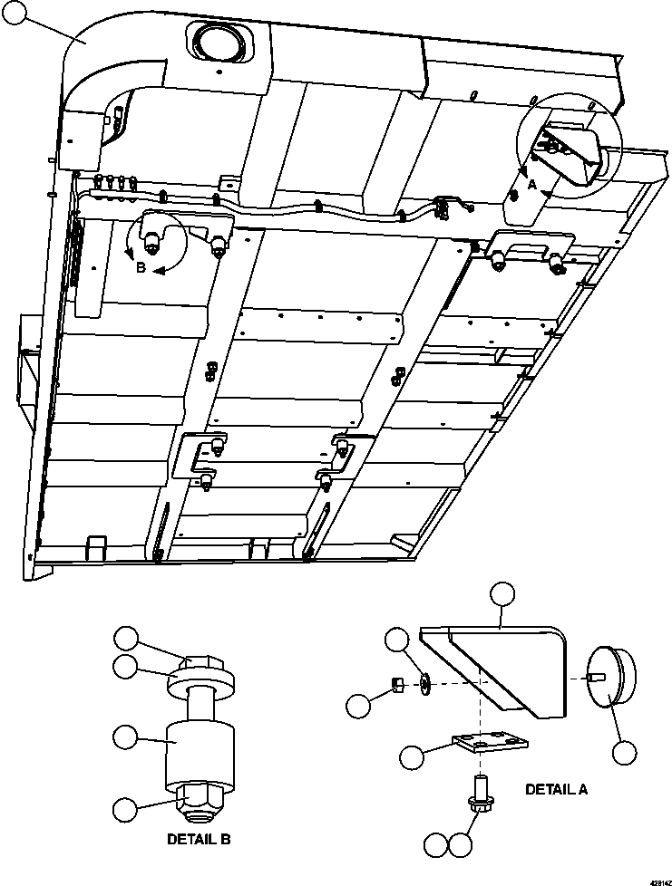 Komatsu parts book diagram for AFE57-CV 830E-1AC S/N A30461 - A30463 & A30470 - A30472     BARRICK BALD MOUNTAIN: RH DECK INSTALLATION
