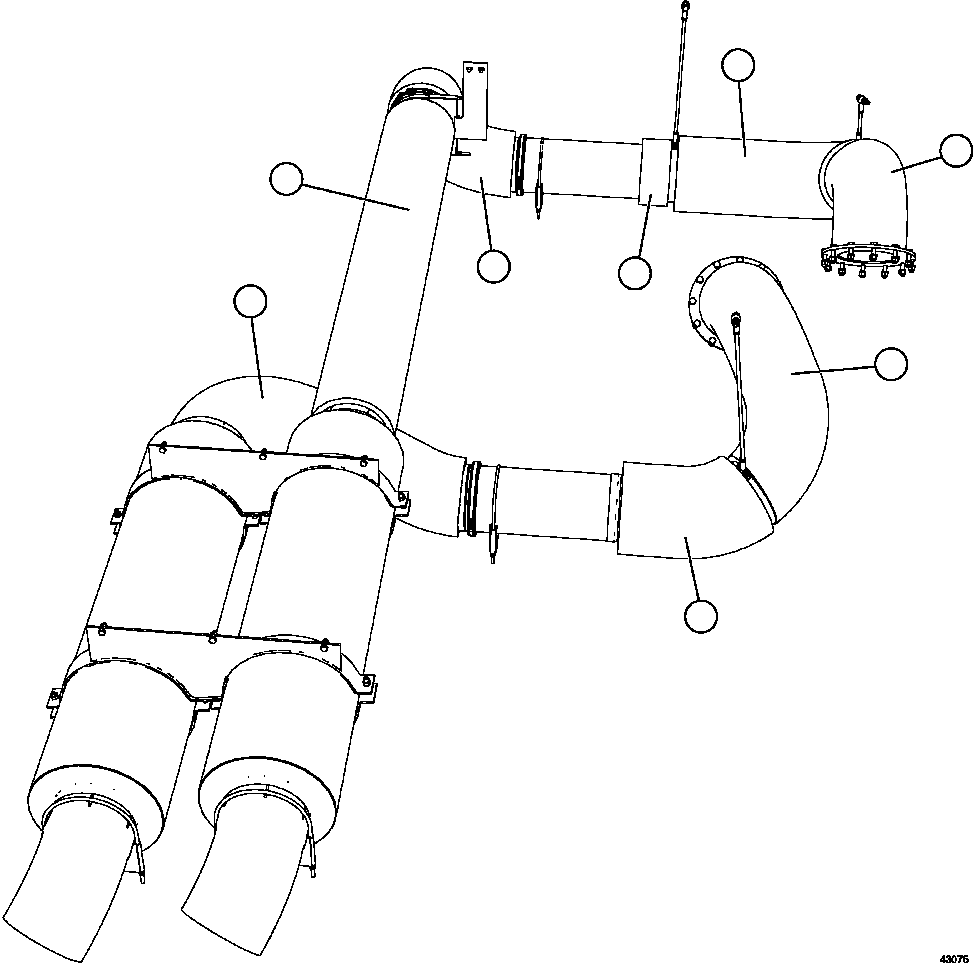 Komatsu parts book diagram for AFE57-CV 830E-1AC S/N A30461 - A30463 & A30470 - A30472     BARRICK BALD MOUNTAIN: EXHAUST BLANKETS