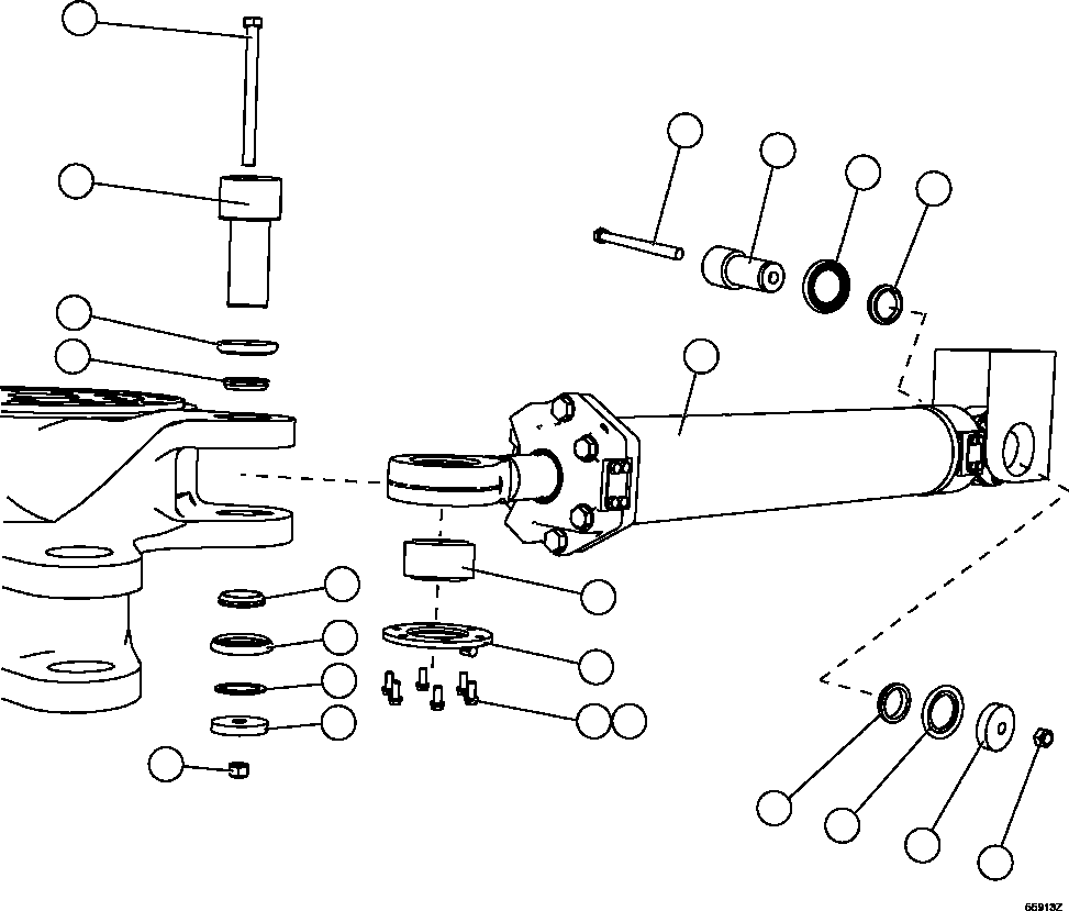 Komatsu parts book diagram for AFE57-CV 830E-1AC S/N A30461 - A30463 & A30470 - A30472     BARRICK BALD MOUNTAIN: STEERING CYLINDER INSTALLATION