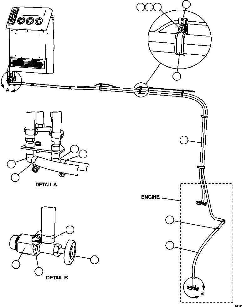 Komatsu parts book diagram for AFE57-CV 830E-1AC S/N A30461 - A30463 & A30470 - A30472     BARRICK BALD MOUNTAIN: HEATER PIPING