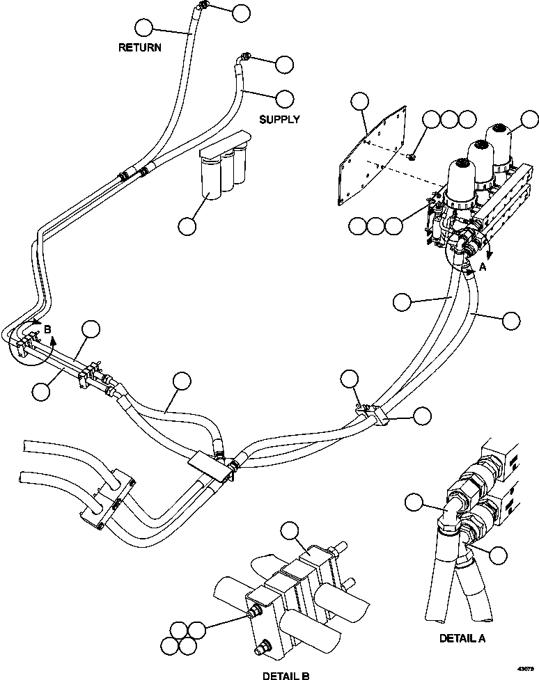 Komatsu parts book diagram for AFE57-CV 830E-1AC S/N A30461 - A30463 & A30470 - A30472     BARRICK BALD MOUNTAIN: FUEL SYSTEM PIPING ( 3/3)
