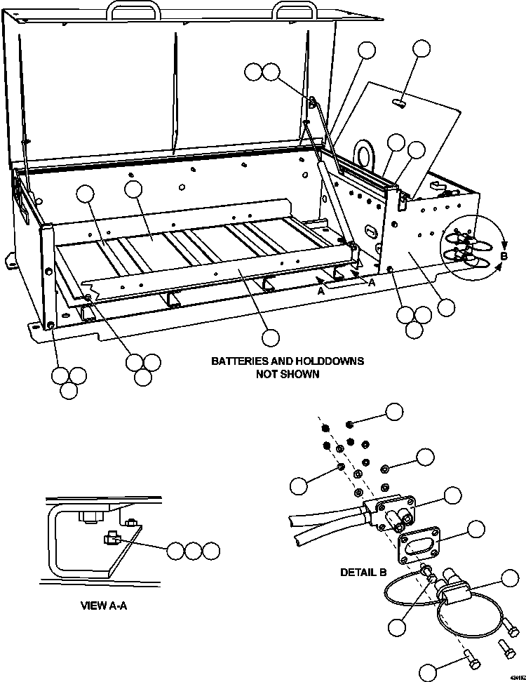 Komatsu parts book diagram for AFE57-CV 830E-1AC S/N A30461 - A30463 & A30470 - A30472     BARRICK BALD MOUNTAIN: BATTERY BOX ( 2/5)