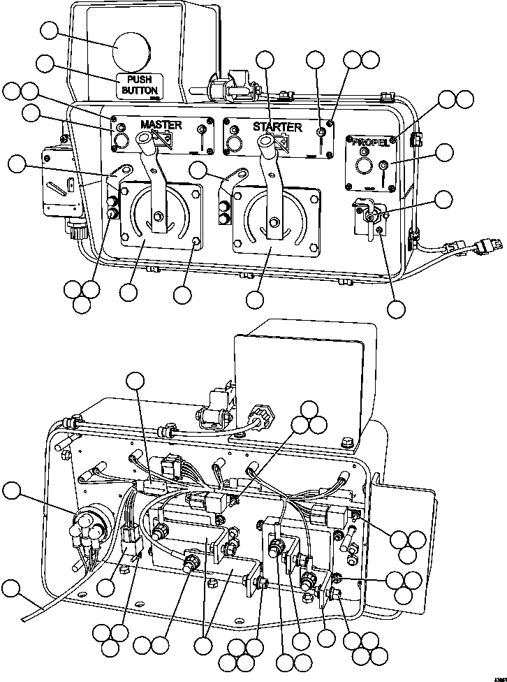 Komatsu parts book diagram for AFE57-CV 830E-1AC S/N A30461 - A30463 & A30470 - A30472     BARRICK BALD MOUNTAIN: ISOLATION BOX   2/2 (EM6484)