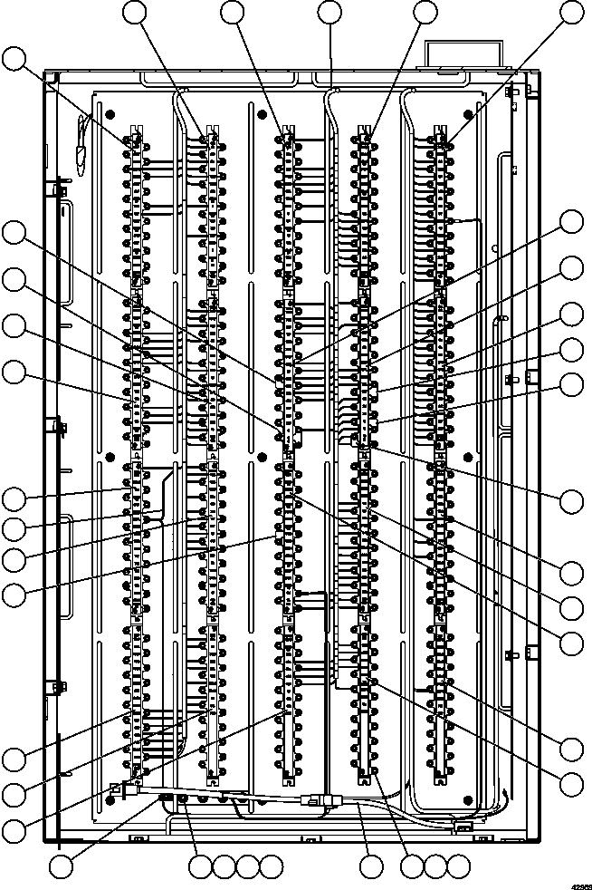 Komatsu parts book diagram for AFE57-CV 830E-1AC S/N A30461 - A30463 & A30470 - A30472     BARRICK BALD MOUNTAIN: AUXILIARY CONTROL CABINET COMPONENTS - REAR WALL