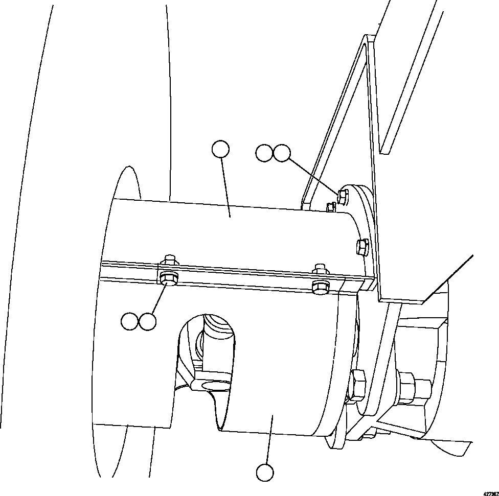 Komatsu parts book diagram for AFE57-CV 830E-1AC S/N A30461 - A30463 & A30470 - A30472     BARRICK BALD MOUNTAIN: DRIVE SHAFT PROTECTOR