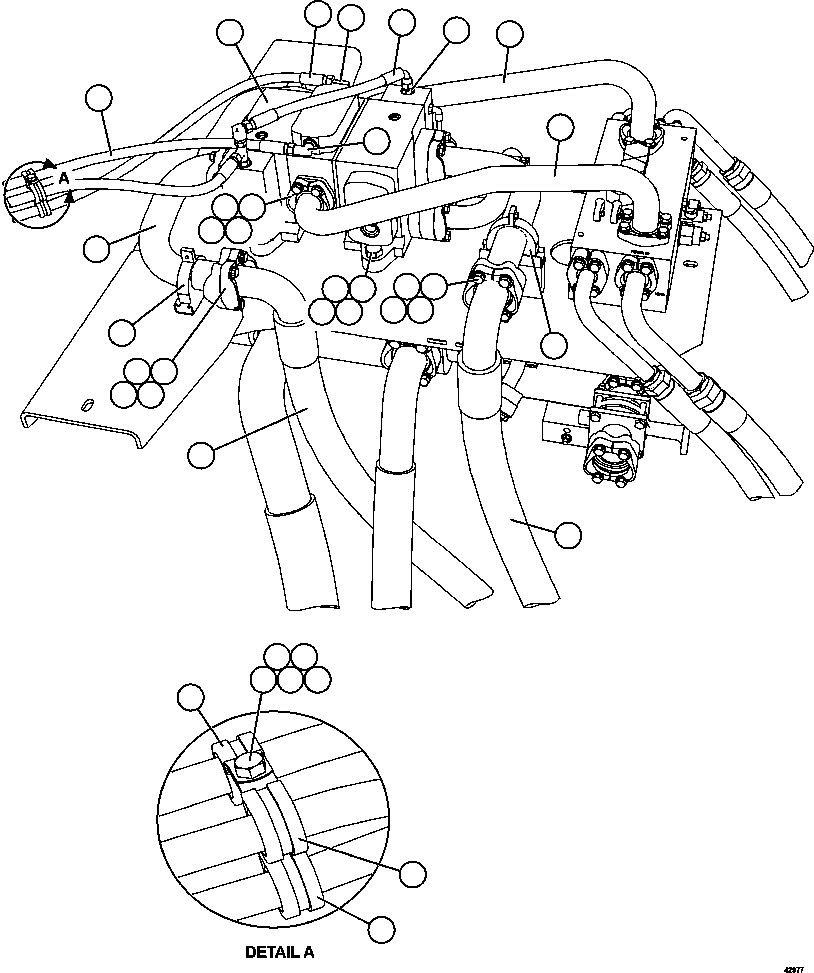 Komatsu parts book diagram for AFE57-CV 830E-1AC S/N A30461 - A30463 & A30470 - A30472     BARRICK BALD MOUNTAIN: HOIST PIPING ( 1/3)