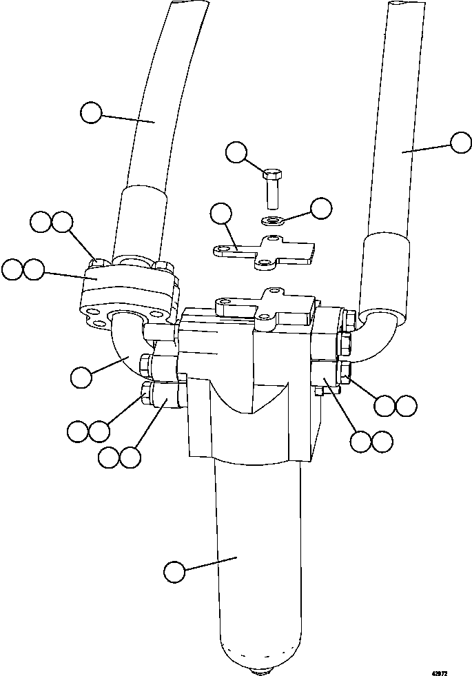 Komatsu parts book diagram for AFE57-CV 830E-1AC S/N A30461 - A30463 & A30470 - A30472     BARRICK BALD MOUNTAIN: STEERING FILTER INSTALLATION