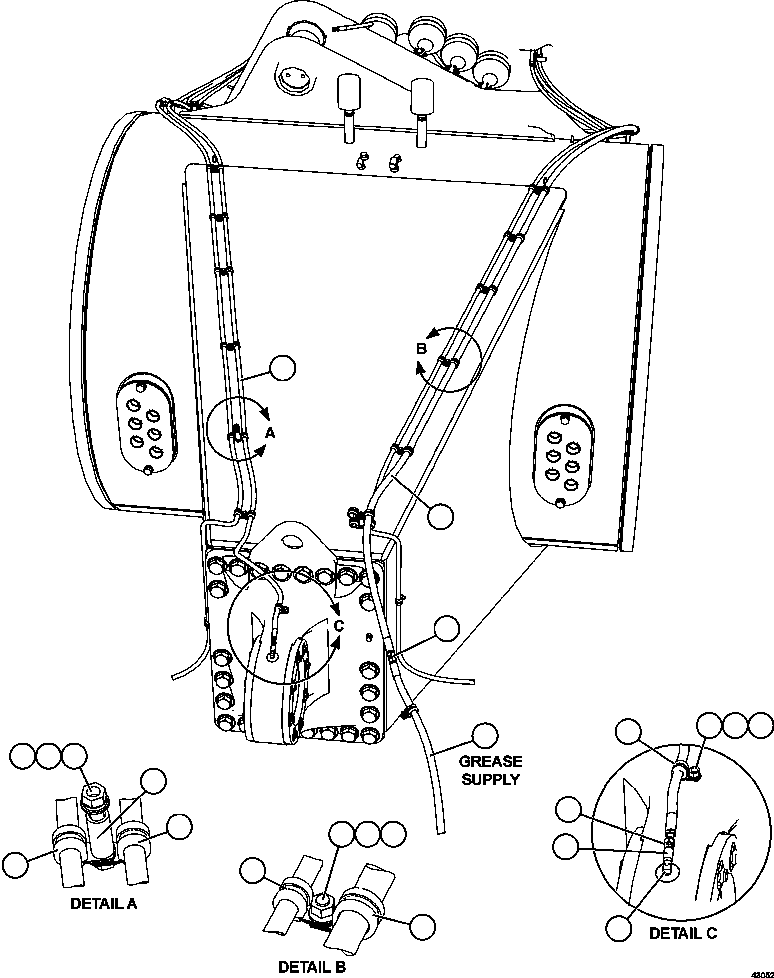 Komatsu parts book diagram for AFE57-CV 830E-1AC S/N A30461 - A30463 & A30470 - A30472     BARRICK BALD MOUNTAIN: AUTOMATIC LUBRICATION - REAR AXLE ( 1/2)