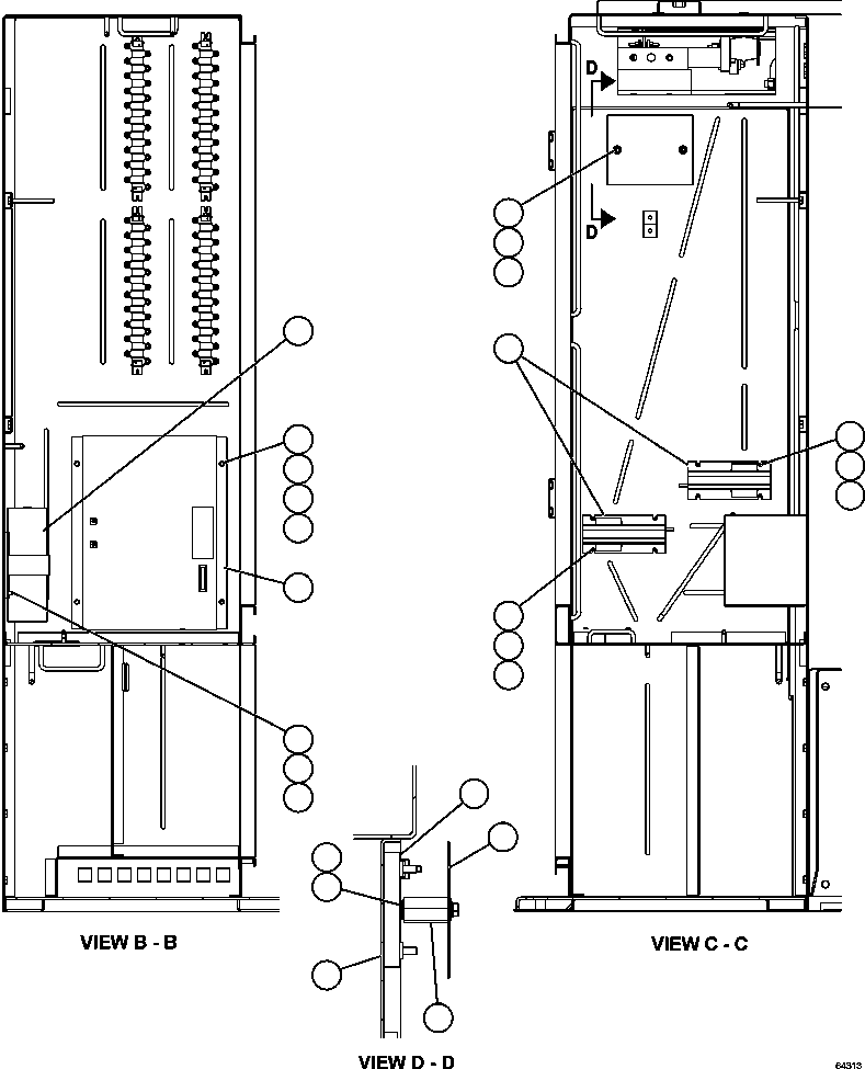 Komatsu parts book diagram for AFE57-CV 830E-1AC S/N A30461 - A30463 & A30470 - A30472     BARRICK BALD MOUNTAIN: CONTROL CABINET - LEFT COMPARTMENT  2/2 (PC2752)