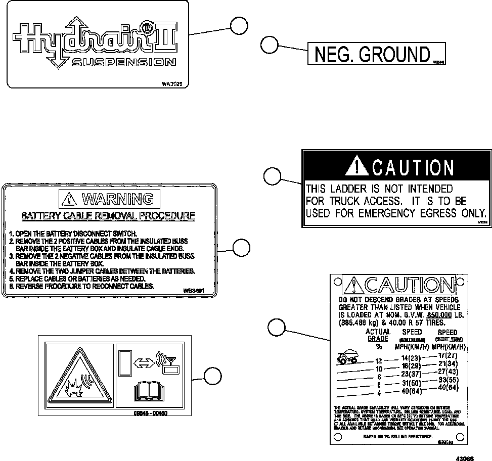 Komatsu parts book diagram for AFE57-CX 830E-1AC S/N A30505 - A30506     HIBBING TACONITE: DECALS & WARNINGS ( 4/5)
