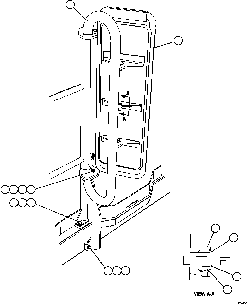Komatsu parts book diagram for AFE57-CX 830E-1AC S/N A30505 - A30506     HIBBING TACONITE: LH MIRROR INSTALLATION