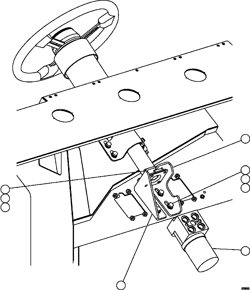 Komatsu parts book diagram for AFE57-CX 830E-1AC S/N A30505 - A30506     HIBBING TACONITE: STEERING CONTROL VALVE INSTALLATION