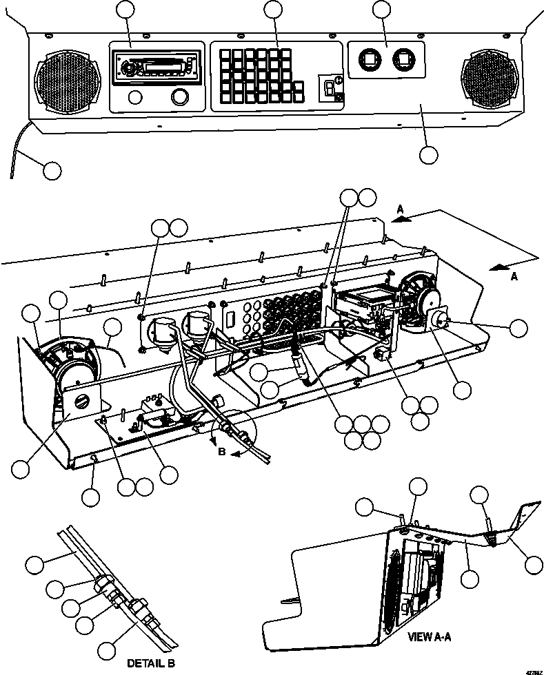 Komatsu parts book diagram for AFE57-CX 830E-1AC S/N A30505 - A30506     HIBBING TACONITE: OVERHEAD DASH MODULE