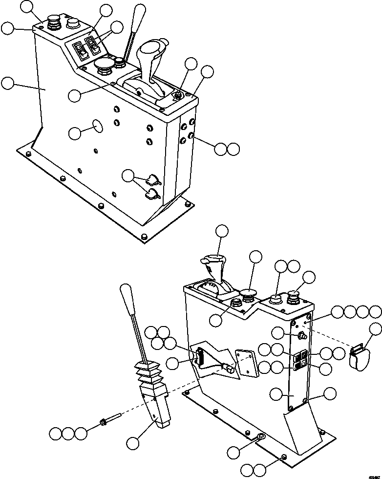 Komatsu parts book diagram for AFE57-CX 830E-1AC S/N A30505 - A30506     HIBBING TACONITE: CENTER CONSOLE MODULE INSTALLATION