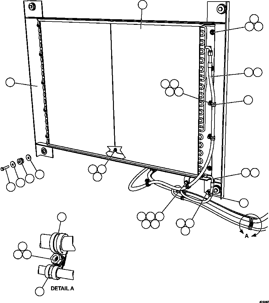 Komatsu parts book diagram for AFE57-CX 830E-1AC S/N A30505 - A30506     HIBBING TACONITE: AIR CONDITIONING - CONDENSER INSTALLATION