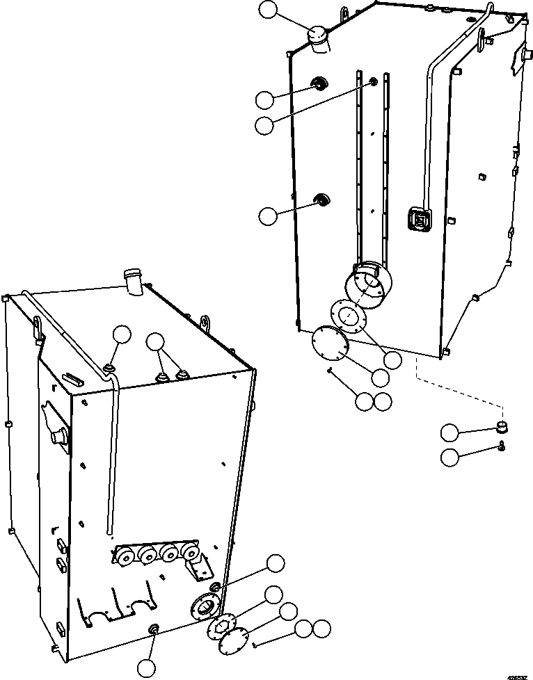 Komatsu parts book diagram for AFE57-CX 830E-1AC S/N A30505 - A30506     HIBBING TACONITE: FUEL TANK