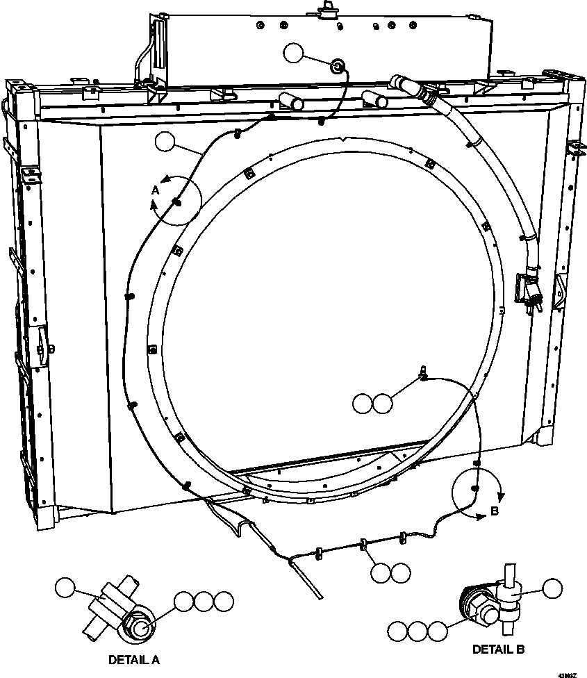 Komatsu parts book diagram for AFE57-CX 830E-1AC S/N A30505 - A30506     HIBBING TACONITE: COOLING SYSTEM WIRING