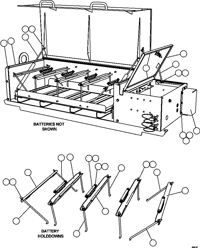 Komatsu parts book diagram for AFE57-CX 830E-1AC S/N A30505 - A30506     HIBBING TACONITE: BATTERY BOX ( 1/5)