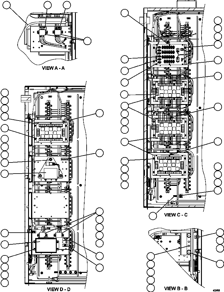 Komatsu parts book diagram for AFE57-CX 830E-1AC S/N A30505 - A30506     HIBBING TACONITE: AUXILIARY CONTROL CABINET COMPONENTS - LH WALL 2/2