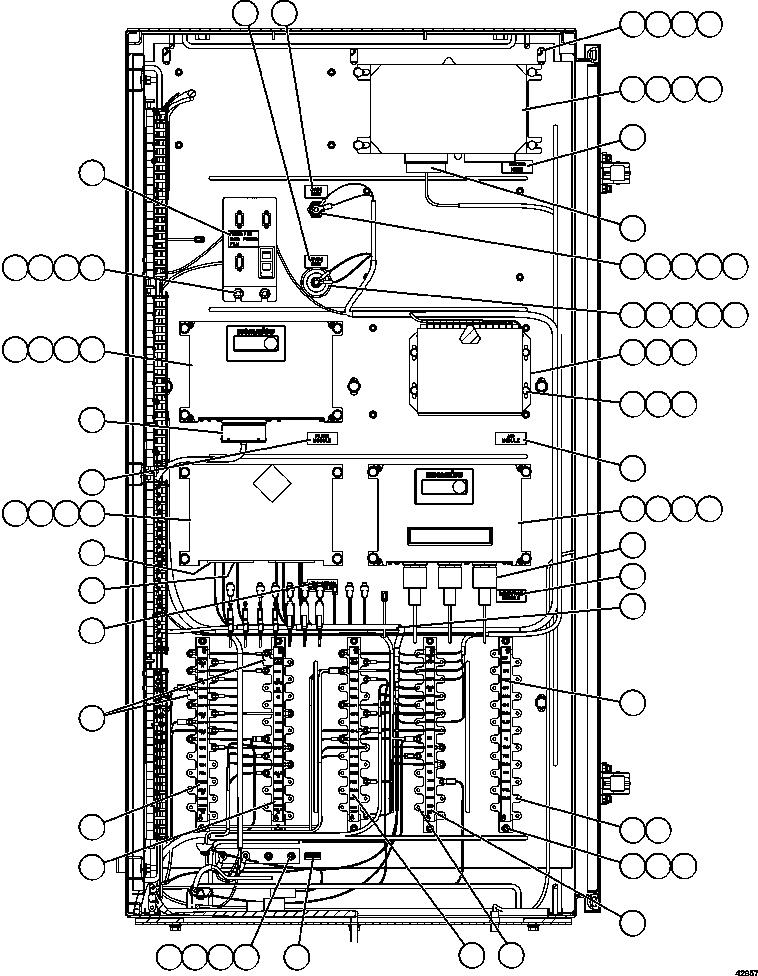 Komatsu parts book diagram for AFE57-CX 830E-1AC S/N A30505 - A30506     HIBBING TACONITE: AUXILIARY CONTROL CABINET COMPONENTS - RH WALL