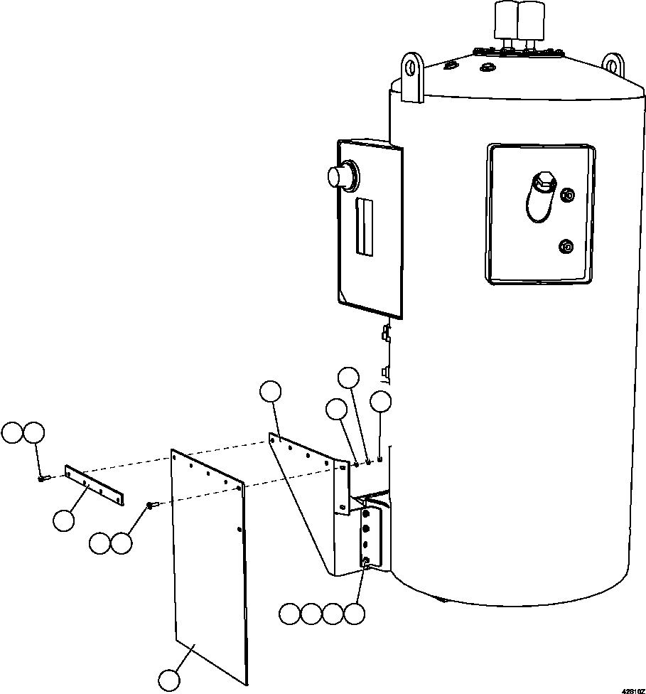 Komatsu parts book diagram for AFE57-CX 830E-1AC S/N A30505 - A30506     HIBBING TACONITE: HYDRAULIC TANK MUD FLAP