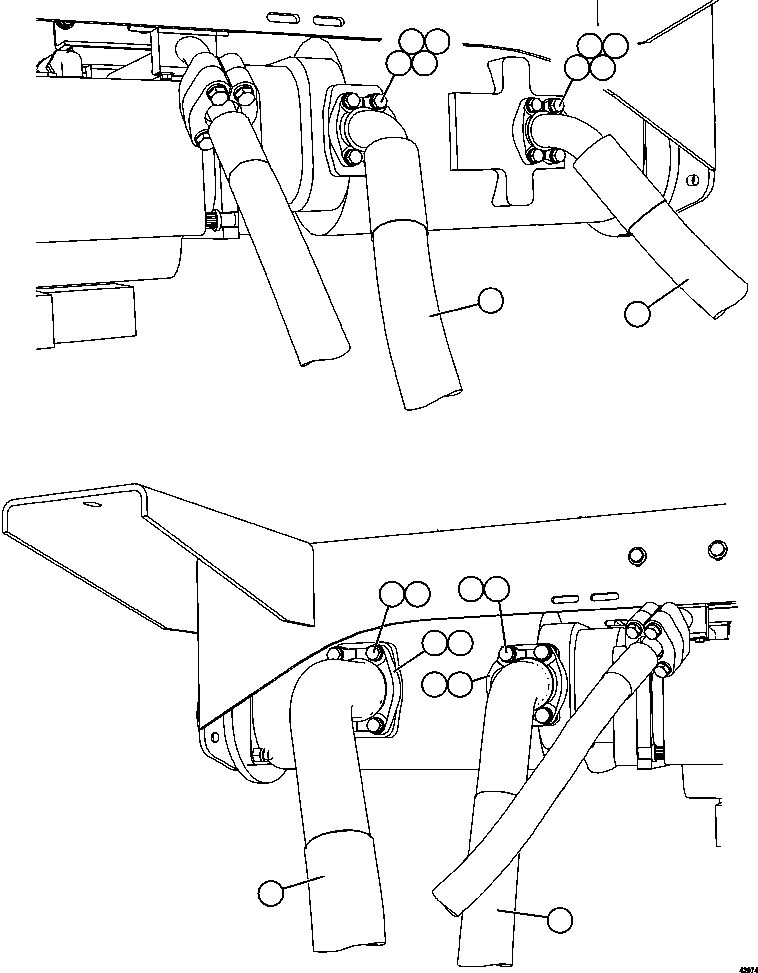 Komatsu parts book diagram for AFE57-CX 830E-1AC S/N A30505 - A30506     HIBBING TACONITE: HOIST PUMP PIPING