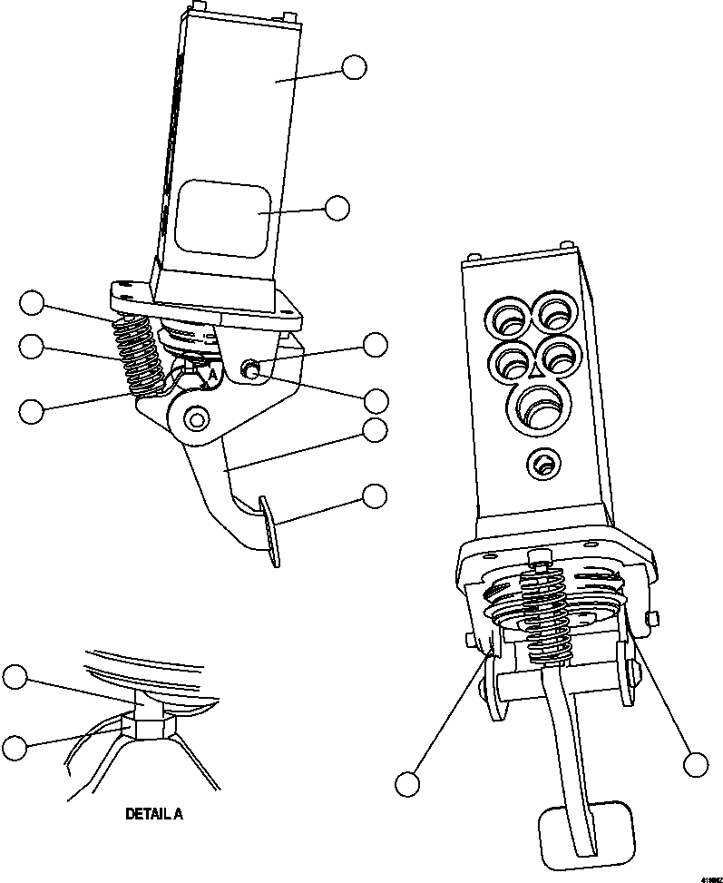 Komatsu parts book diagram for AFE57-CX 830E-1AC S/N A30505 - A30506     HIBBING TACONITE: BRAKE VALVE PEDAL ASSEMBLY (PC2025)