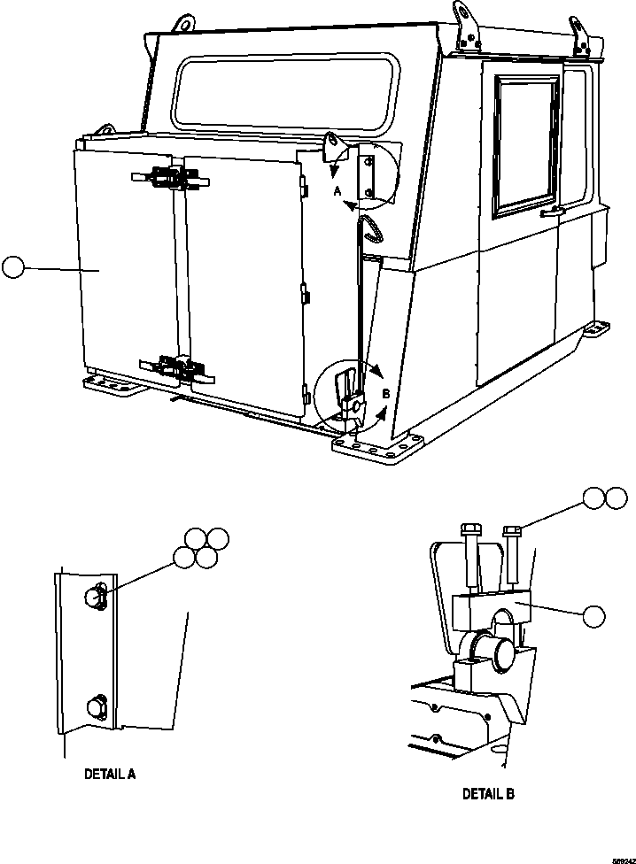 Komatsu parts book diagram for AFE57-CX 830E-1AC S/N A30505 - A30506     HIBBING TACONITE: HYDRAULIC CABINET MOUNTING