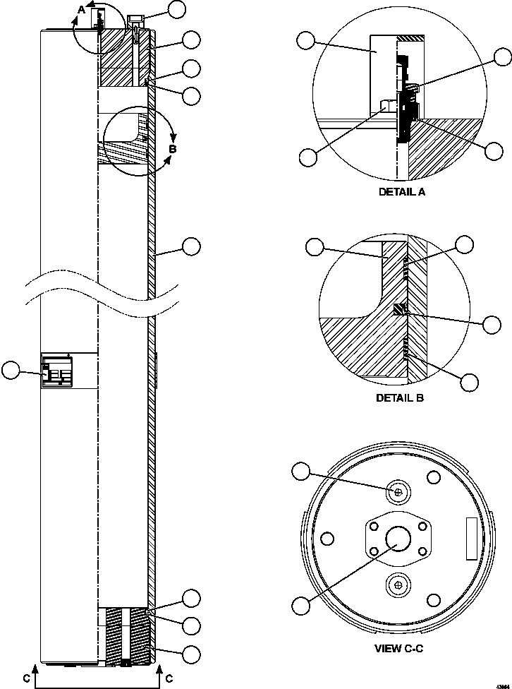 Komatsu parts book diagram for AFE57-CX 830E-1AC S/N A30505 - A30506     HIBBING TACONITE: PISTON ACCUMULATOR (PC2574)